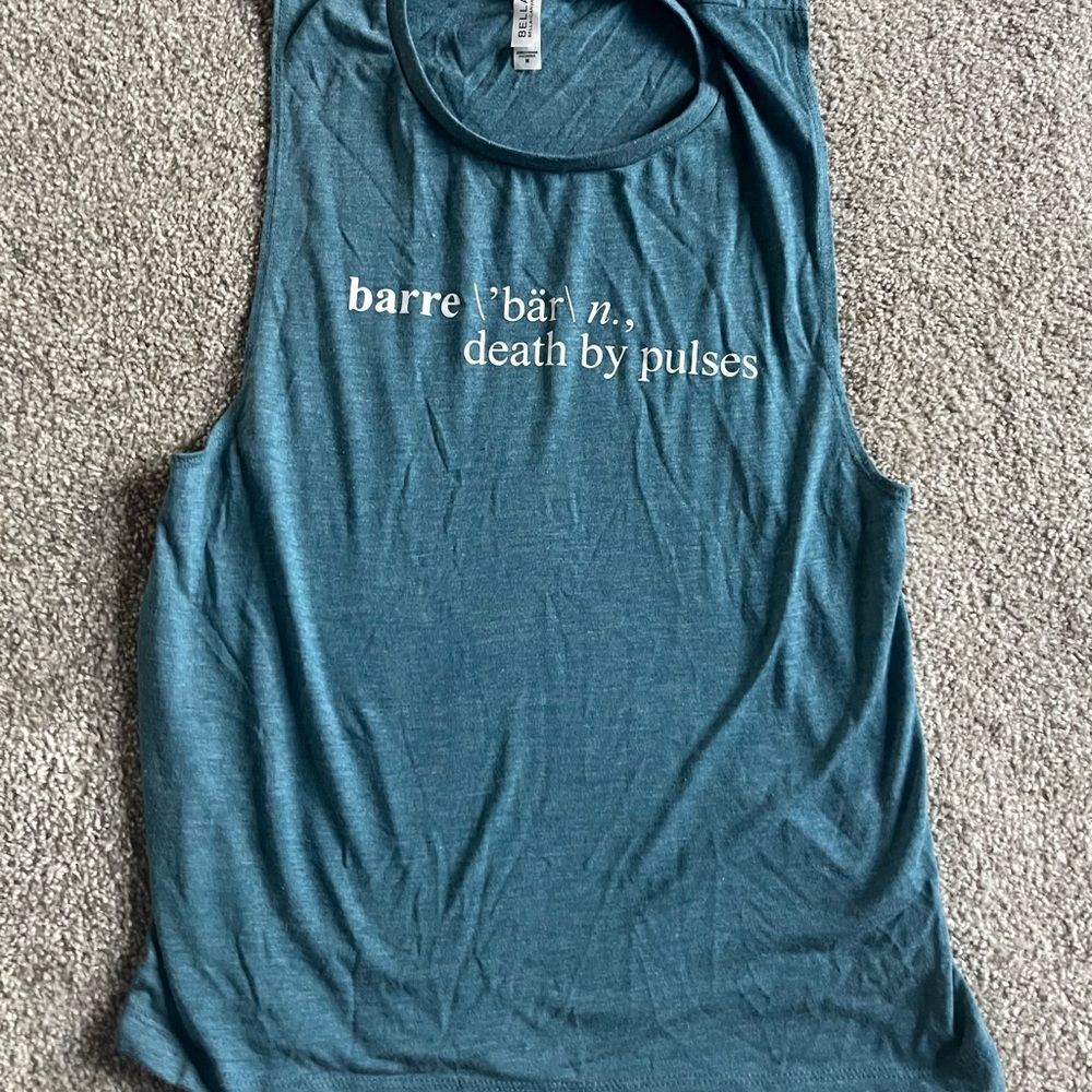 Teal Sleeveless Barre Tank Top size Medium